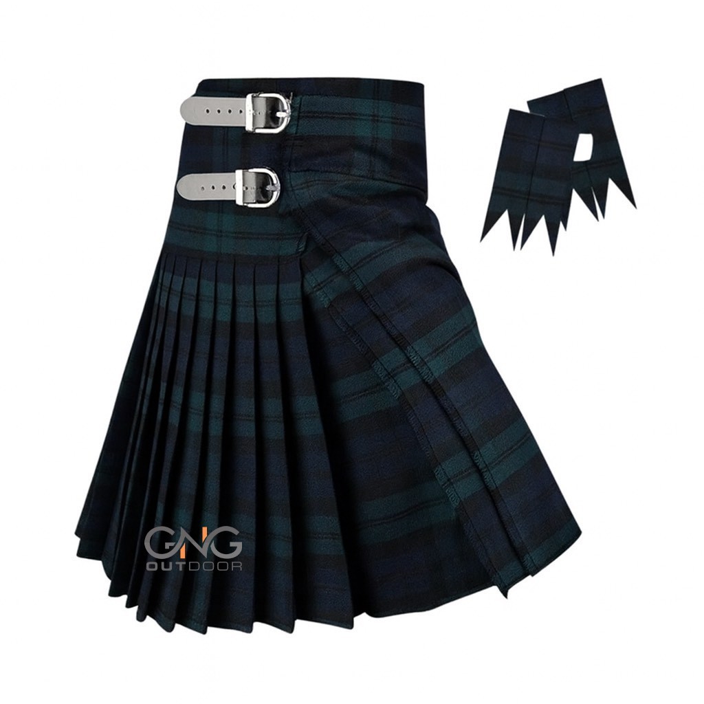 Men’s 8 Yard Kilt and Matching Flashes Scottish Tartan kilt in 50+ Tartans