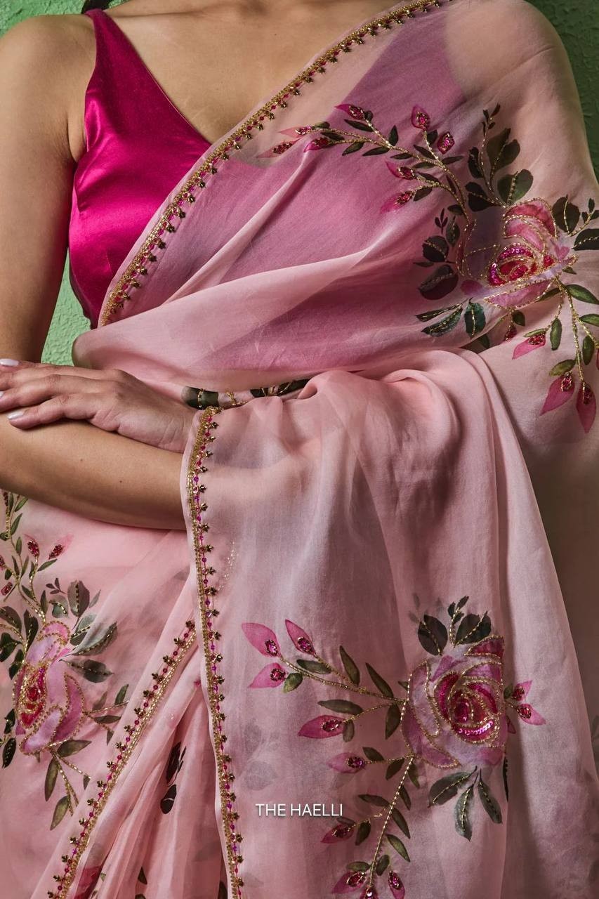 Indian Bollywood Designer Sari Wedding Party Wear Blouse Pakistani Ethnic Saree
