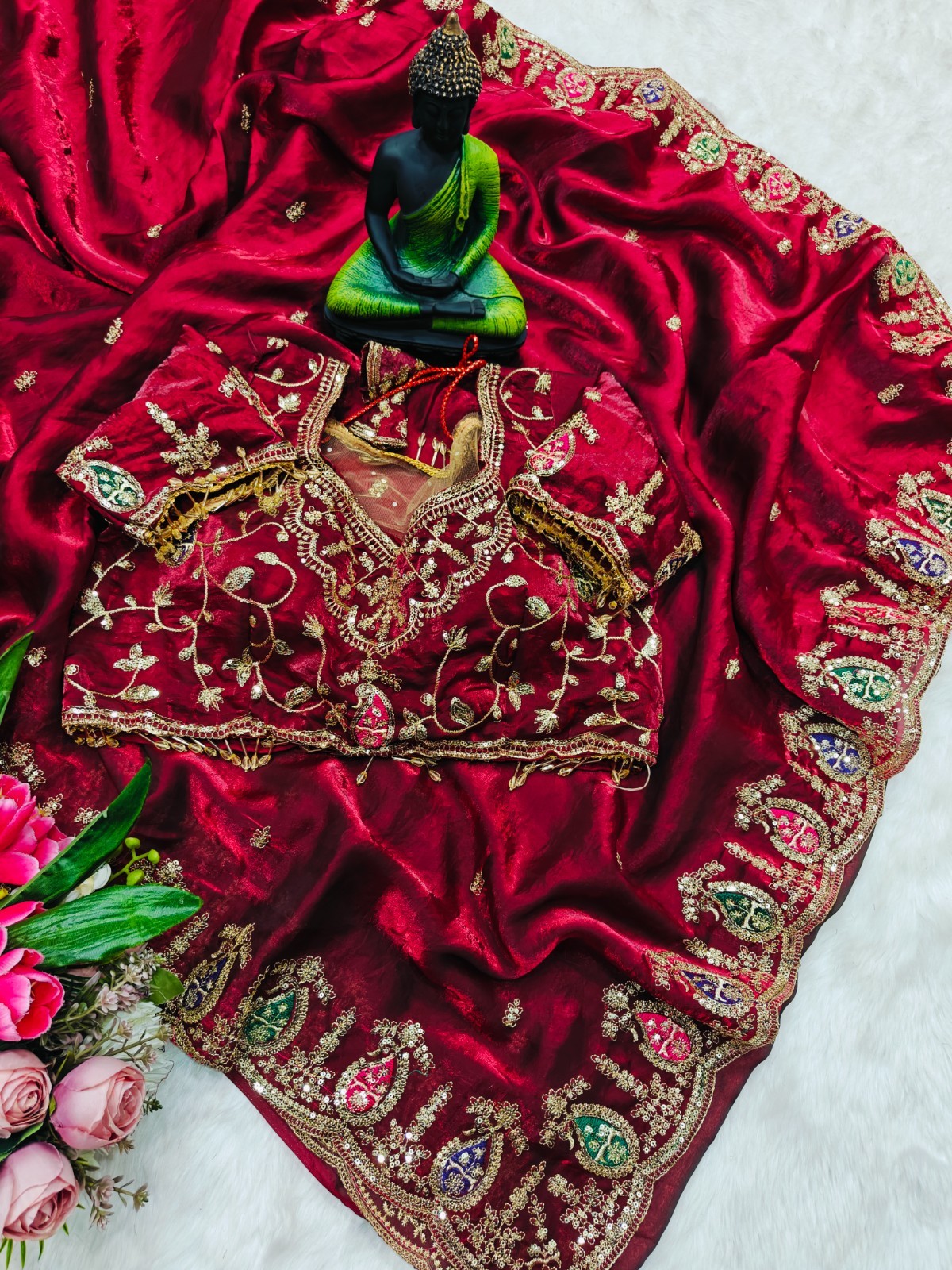 WEDDING DESIGNER BOLLYWOOD SAREE BLOUSE SARI ETHNIC PARTY WEAR INDIAN PAKISTANI