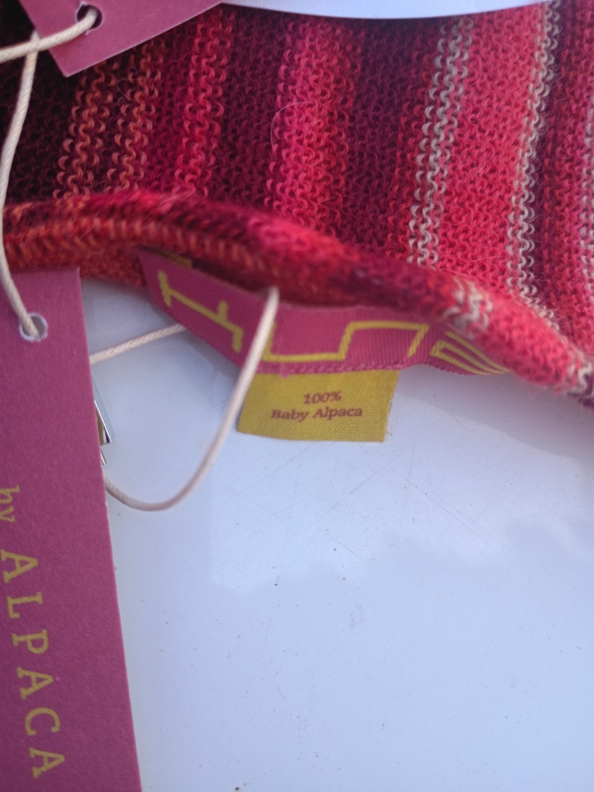 Kuna 100% baby Alpaca striped face scarf Made in Peru 🦙 new READ 64″