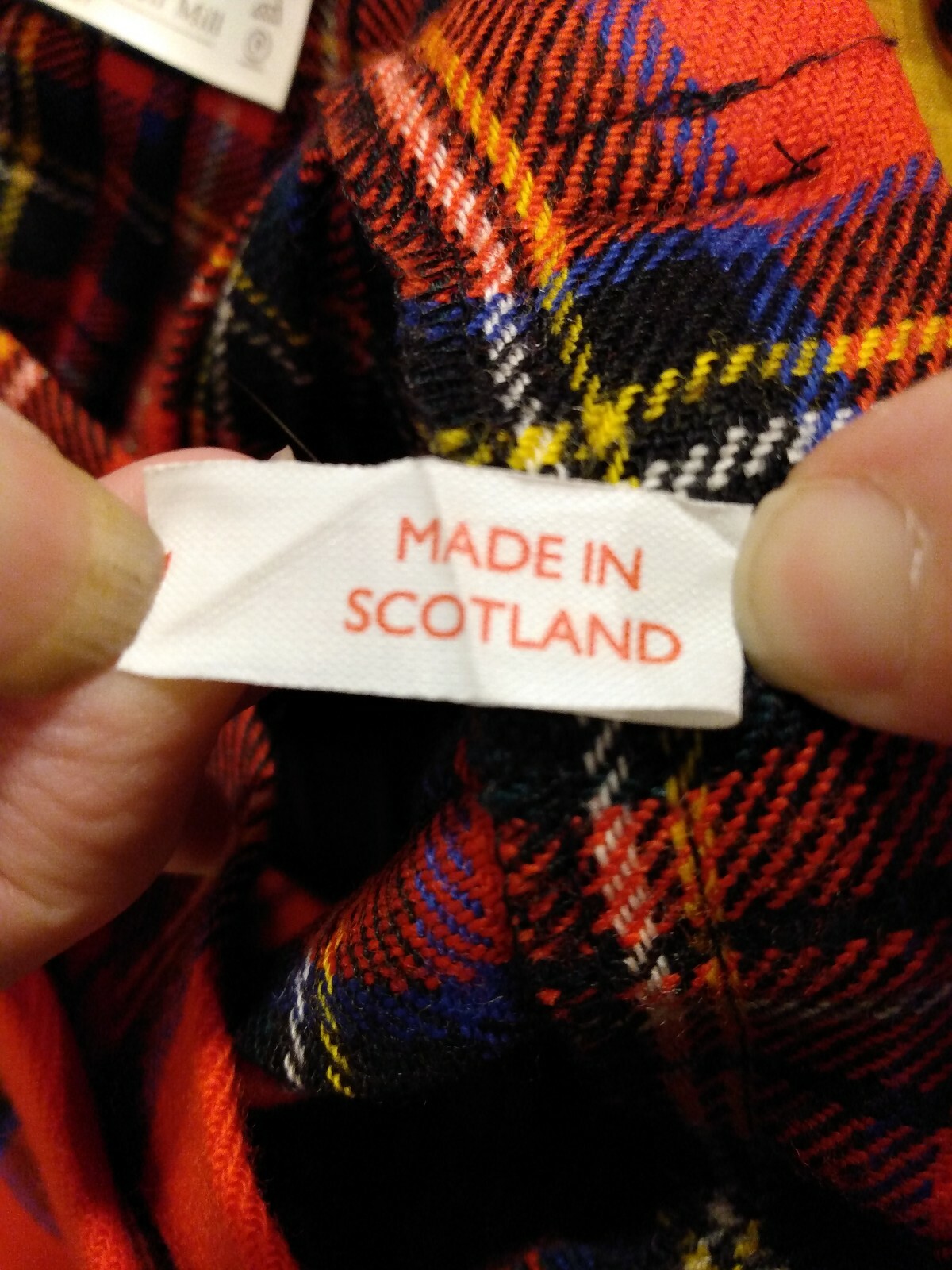 Edinburgh Woollen Mill Womens 10 Red Plaid Tartan Kilt Wrap Skirt Wool w/ Pin