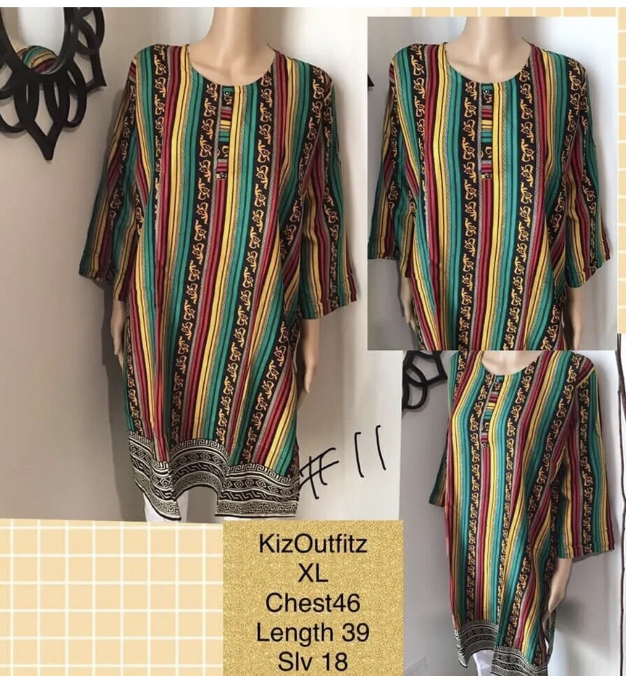Ethnic Pakistani Indian Designer Kurti Tunic Top Kameez Casual Wear XL