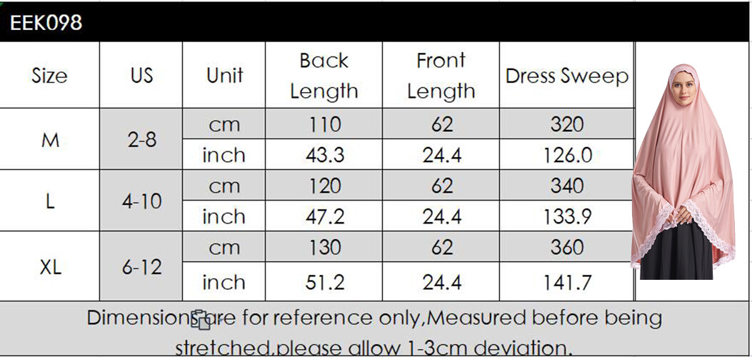 Muslim Women Ramadan Scarf Hijab Islam Prayer Turban Amair Lace Trim Headcover