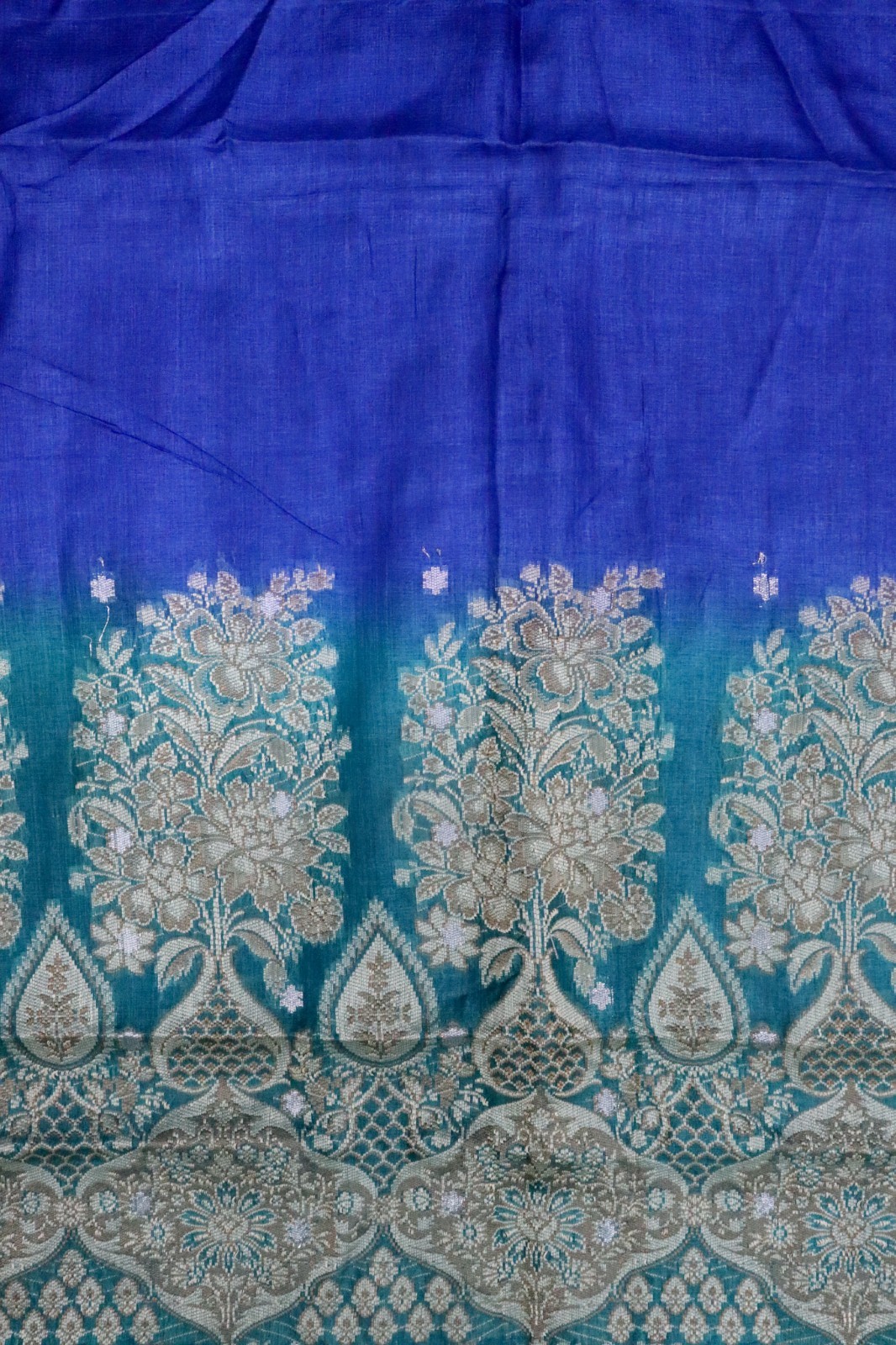 Vintage Tussar Silk Saree, Upcycled Printed Tussah Silk DIY Fabric TS1163