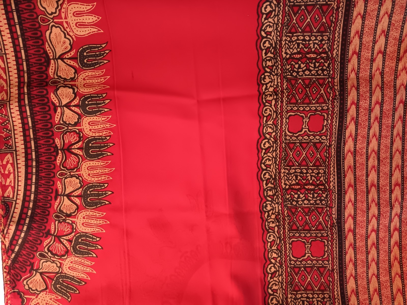African Print Multicolor, Red, Black Head Wrap, NEW, Scarf