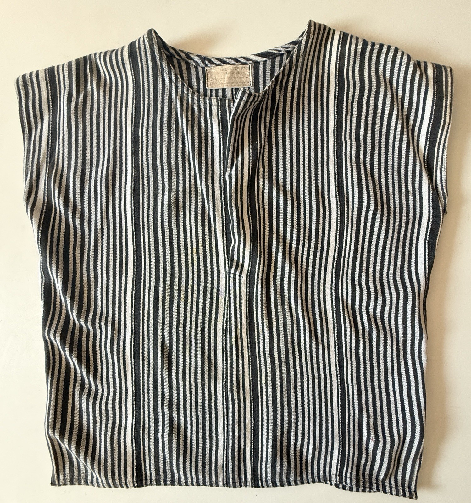 Vintage Niger Bend Black And White Woven Cotton Top