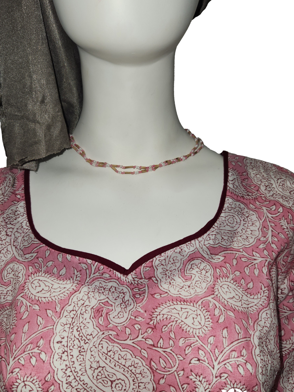 Anarkali set – Light Pink/Red