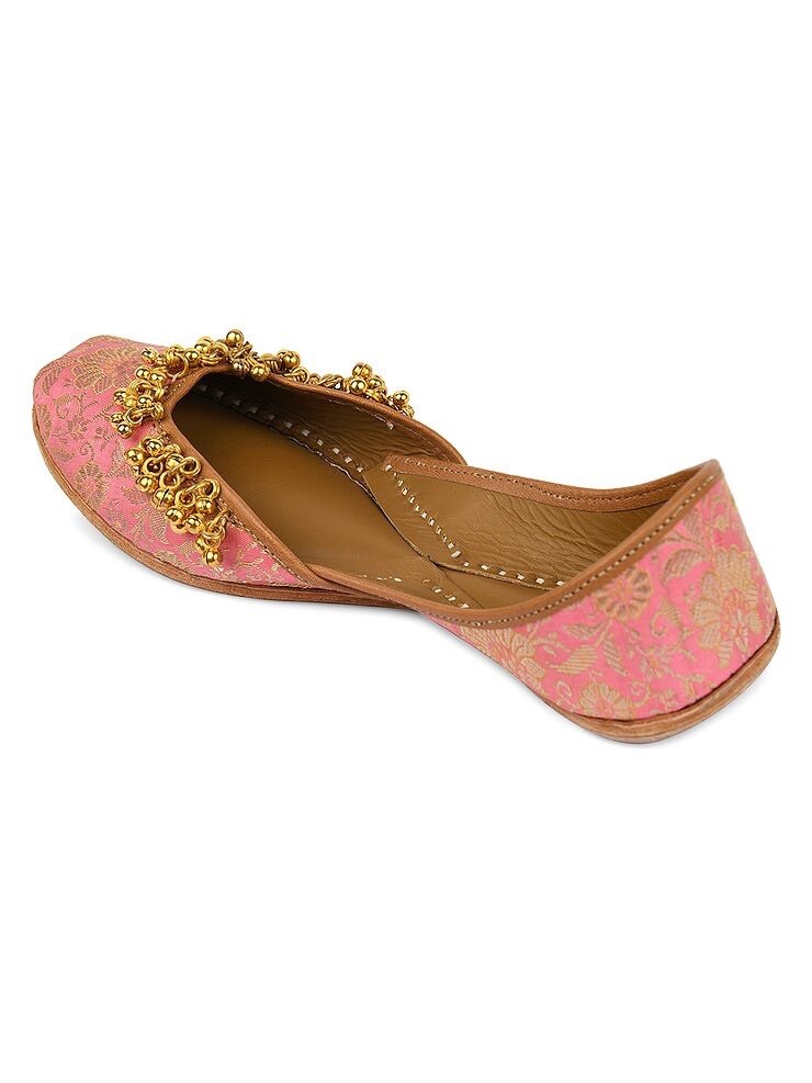 Khussa Banarsi brocade Silk base with Ghungroos