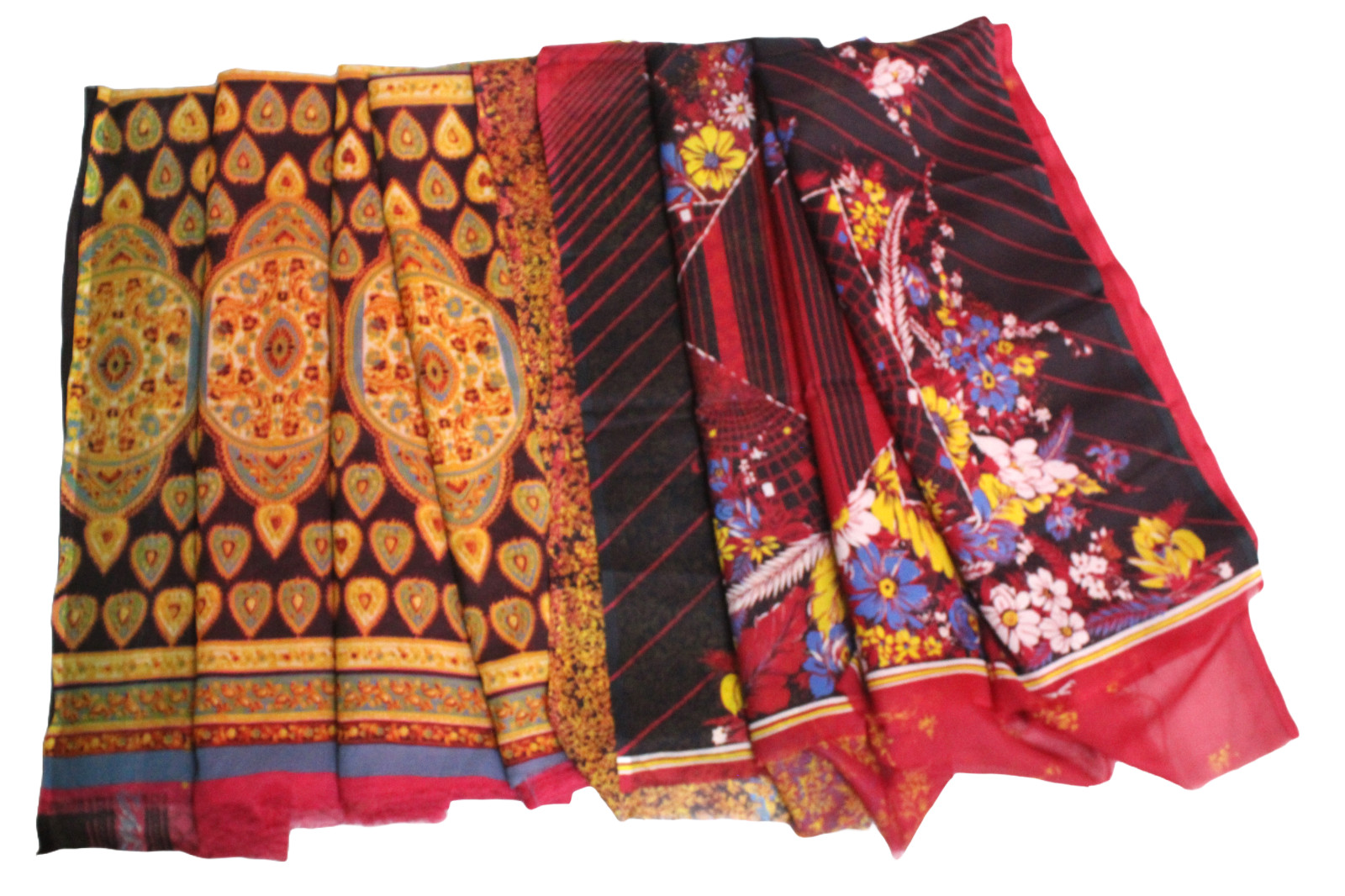 Vintage Dress Indian Women Wrap Printed Craft Fabric Sari Home Decor Fabric Lot