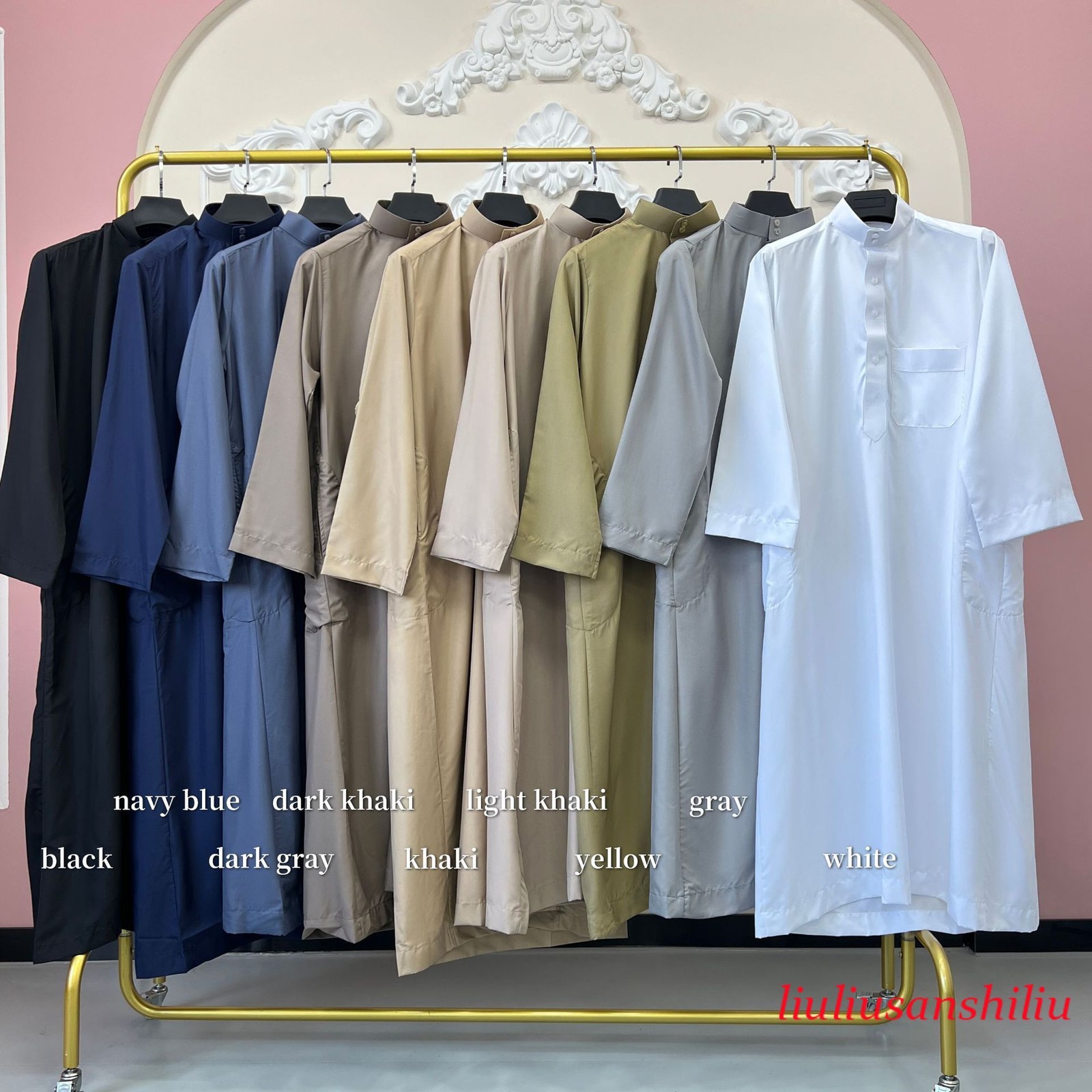Arabian Men Long Robe Thobe Dishdasha Jubba Thoub Muslim Kaftan Abaya Ramadan