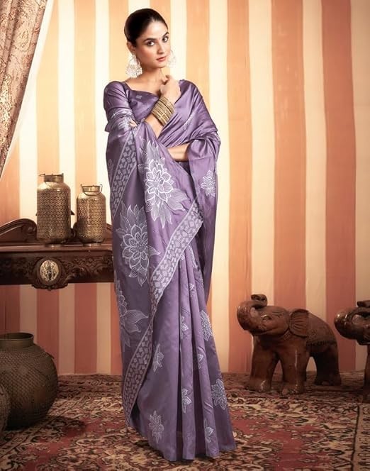 Women’s Kanjivaram Soft Silk Saree Pure Silk Saree With Unstitched Blouse Piece