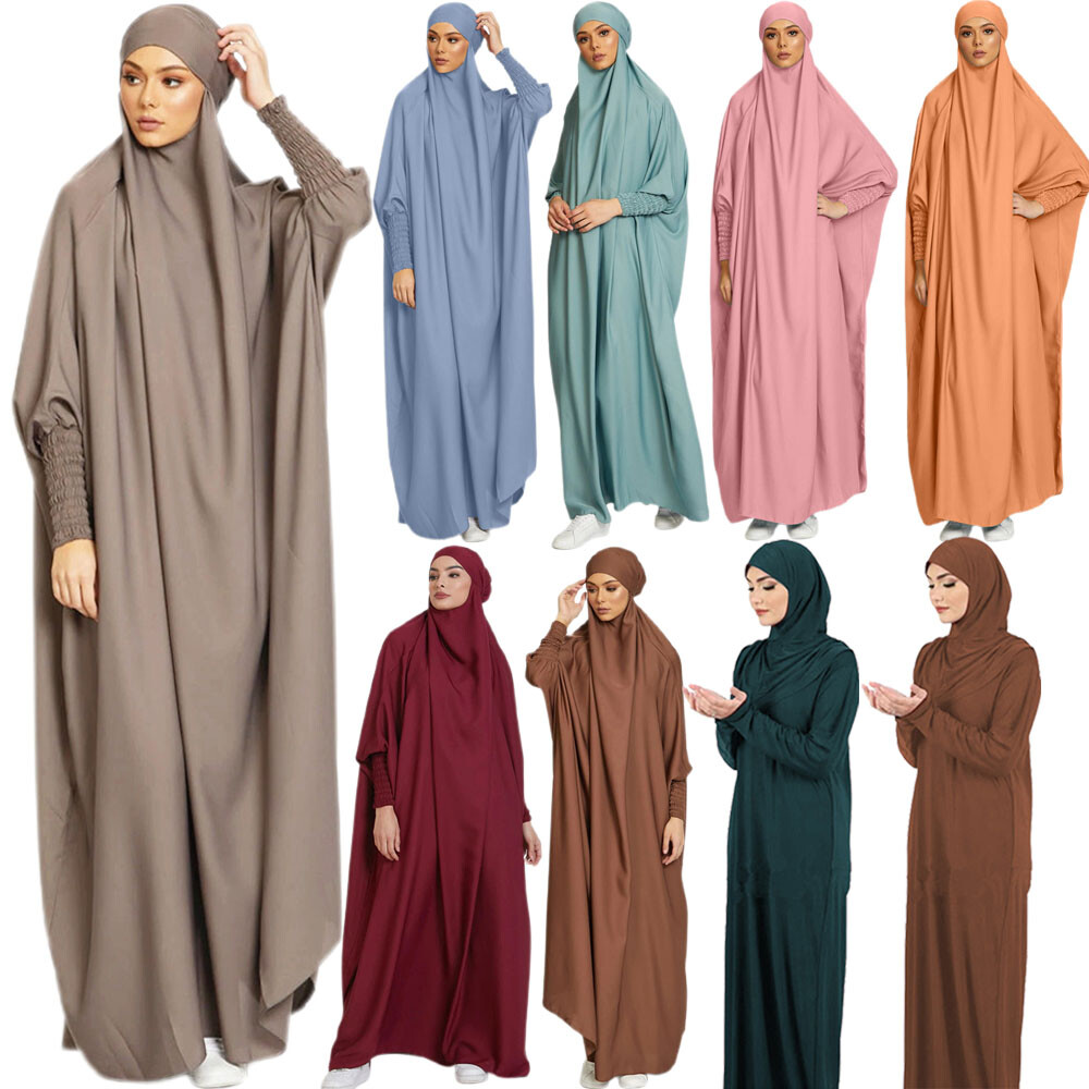 Ramadan Muslim Women Caftan Khimar Hijab Burqa Robe Long Dress Kaftan Abaya Arab