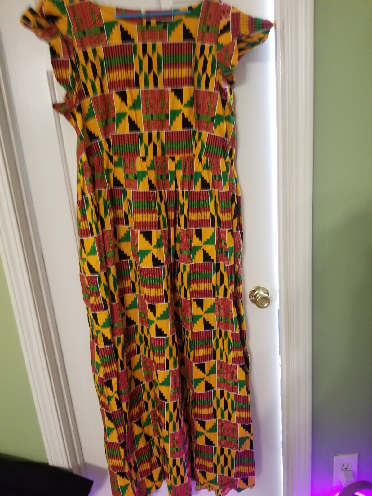 Bazunriche African Dress One Size Striped Floral