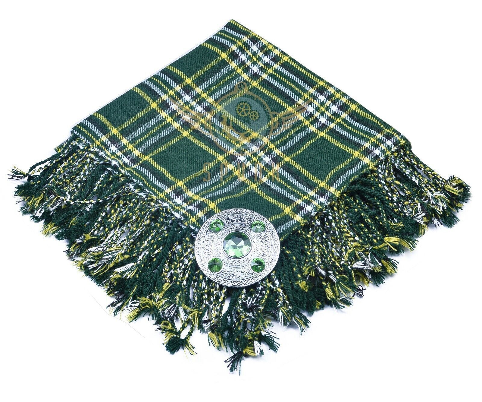 Scottish Traditional Acrylic Tartan Kilt FLY PLAID with Matching Brooch