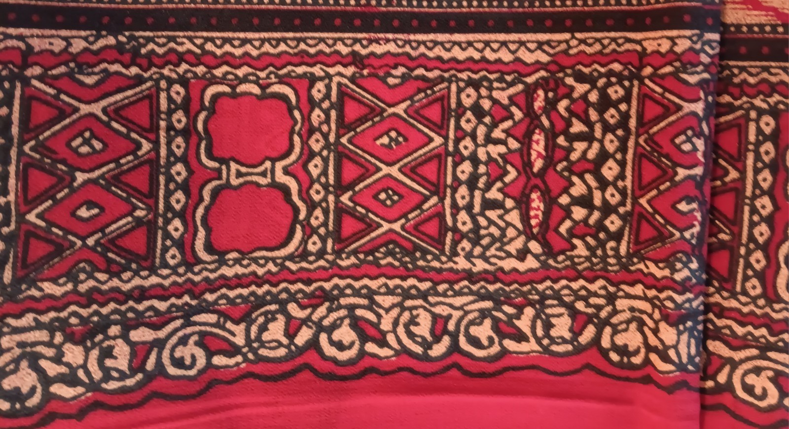 African Print Multicolor, Red, Black Head Wrap, NEW, Scarf