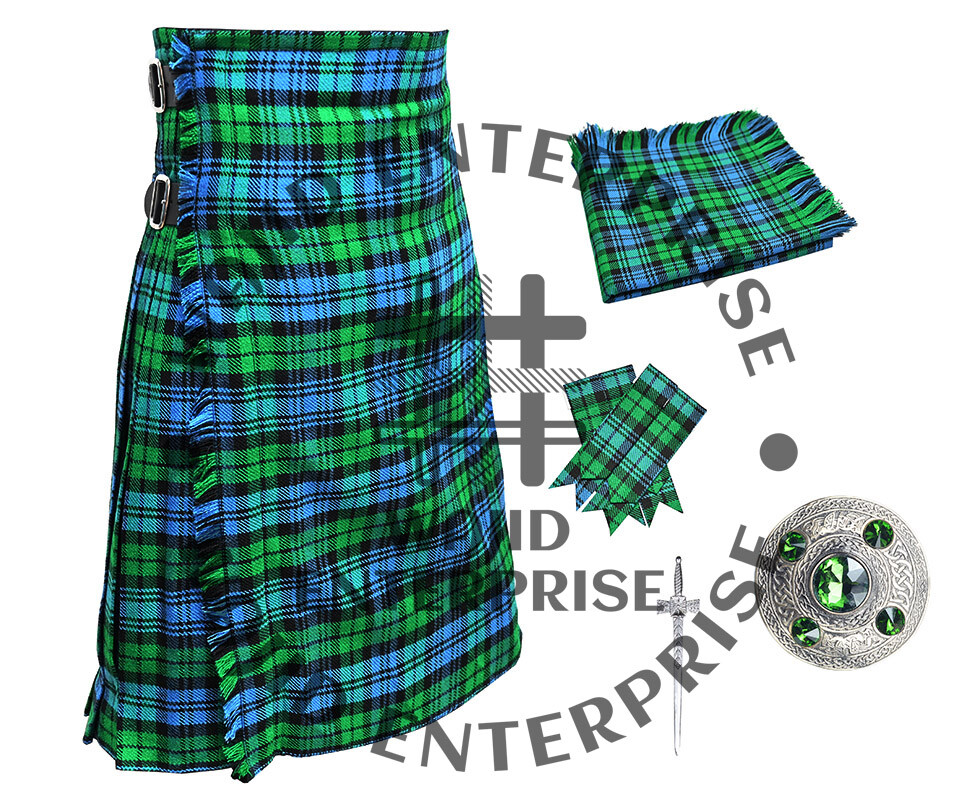 Scottish 8 yard kilts Traditional Multi Tartan Kilt Fly plaid, Kilt Brooch & Pin