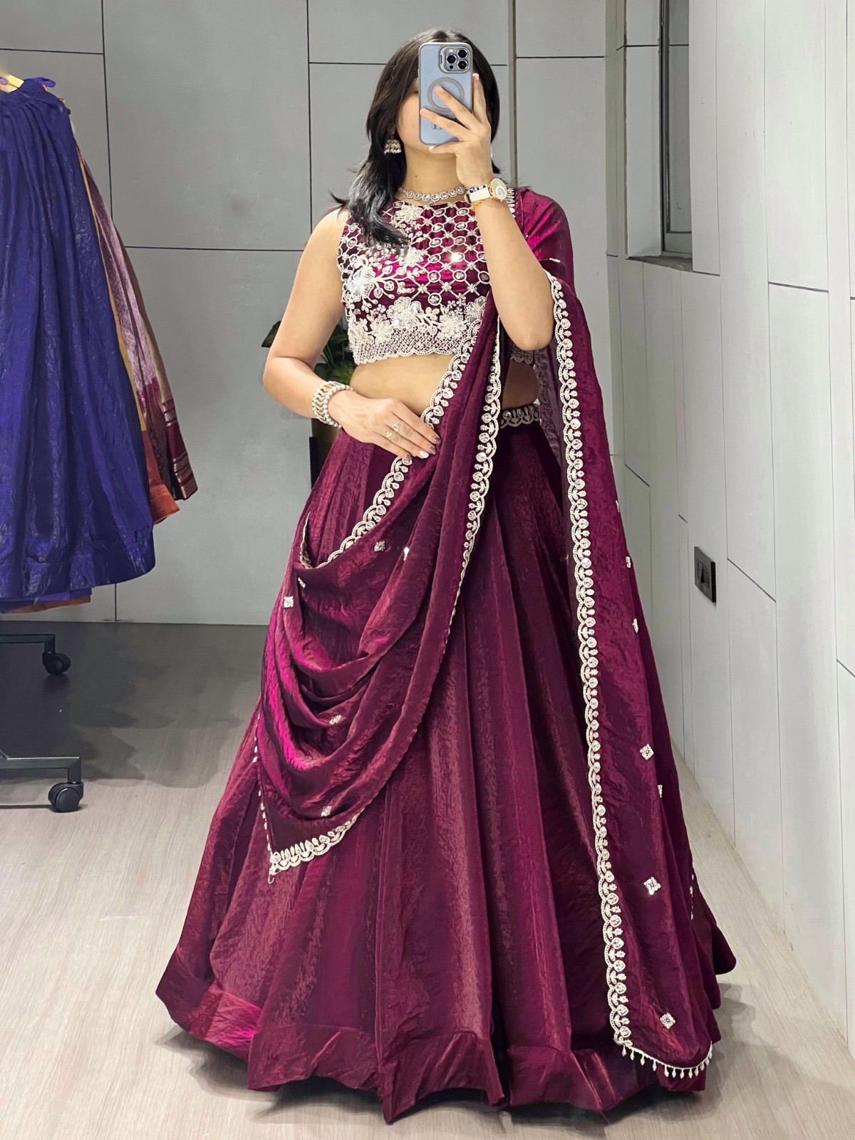 Fendy Lehenga Choli Beads Work Sequins Embroidery Indian Wedding Party Wear