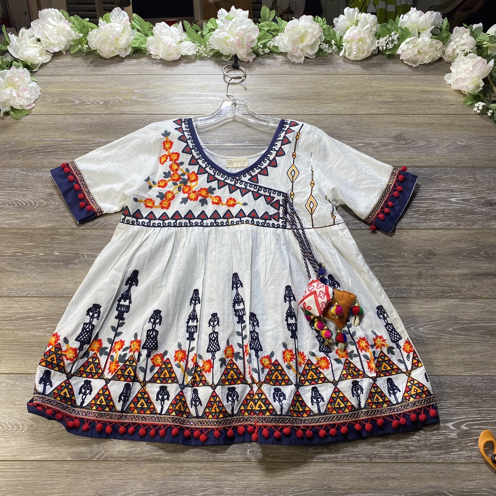 Mesmora Heavy Navratri Kedia Top Ethnic Garba dress Size Medium Linen Cotton
