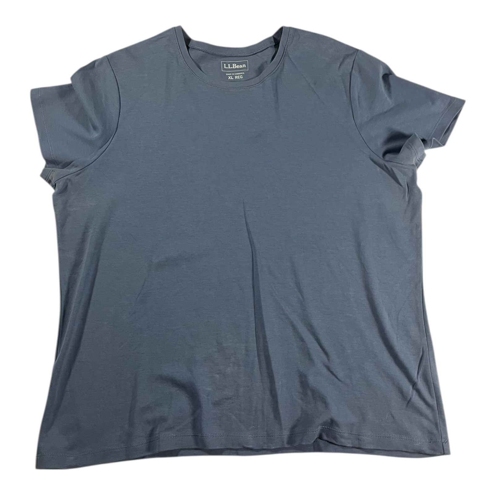 L.L.Bean Women’s T-Shirt XL REG Blue Short Sleeve Crew Neck Made in Cambodia