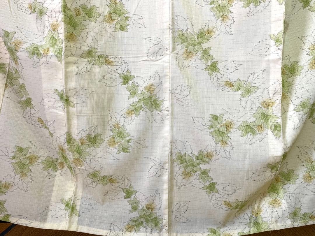 Kimono Mixed Polyester Linen Summer Kimono Ochre Botanical Design Motif