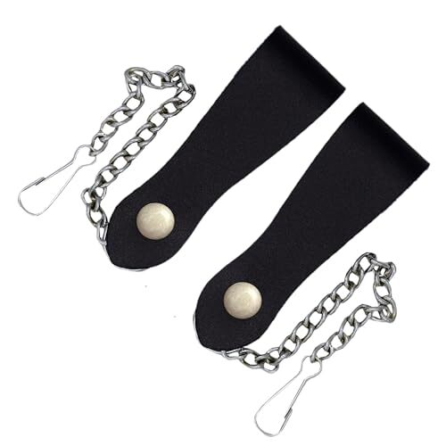 Premium Black Leather Sporran Suspender with Metal Chain Hook – Easy Snap