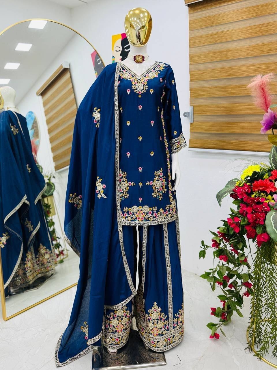 New Designer Party Top Sharara & Dupatta Set
