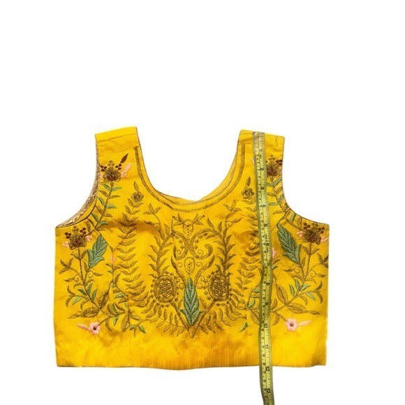 NEW Readymade Girls Lehenga Choli 3 PCS Set Ready To Wear Ethnic SZ-5/6 Yellow