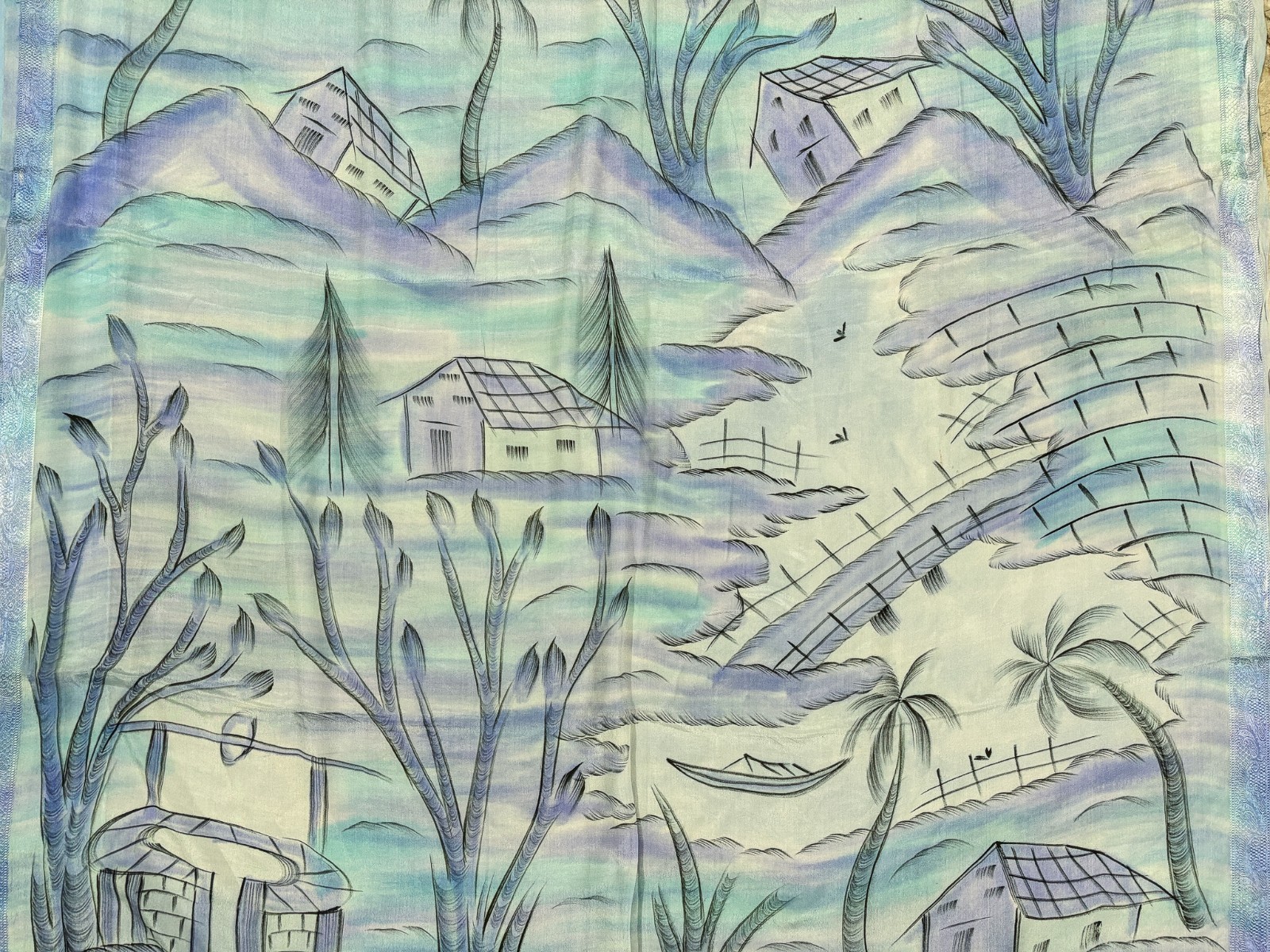 Vintage Chiffon Silk Saree, Lightweight Fabric for DIY & Sewing CS1041