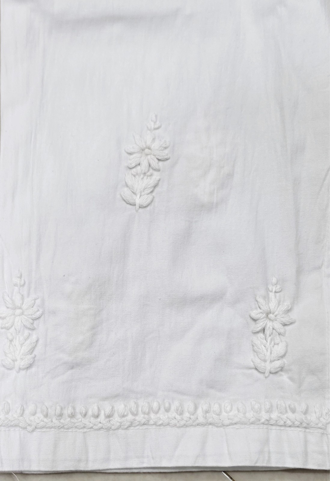 ETHNIC KURTI Co-Ord Set S M L XL 2XL HANDMADE CHIKAN EMBROIDERY 100% COTTON