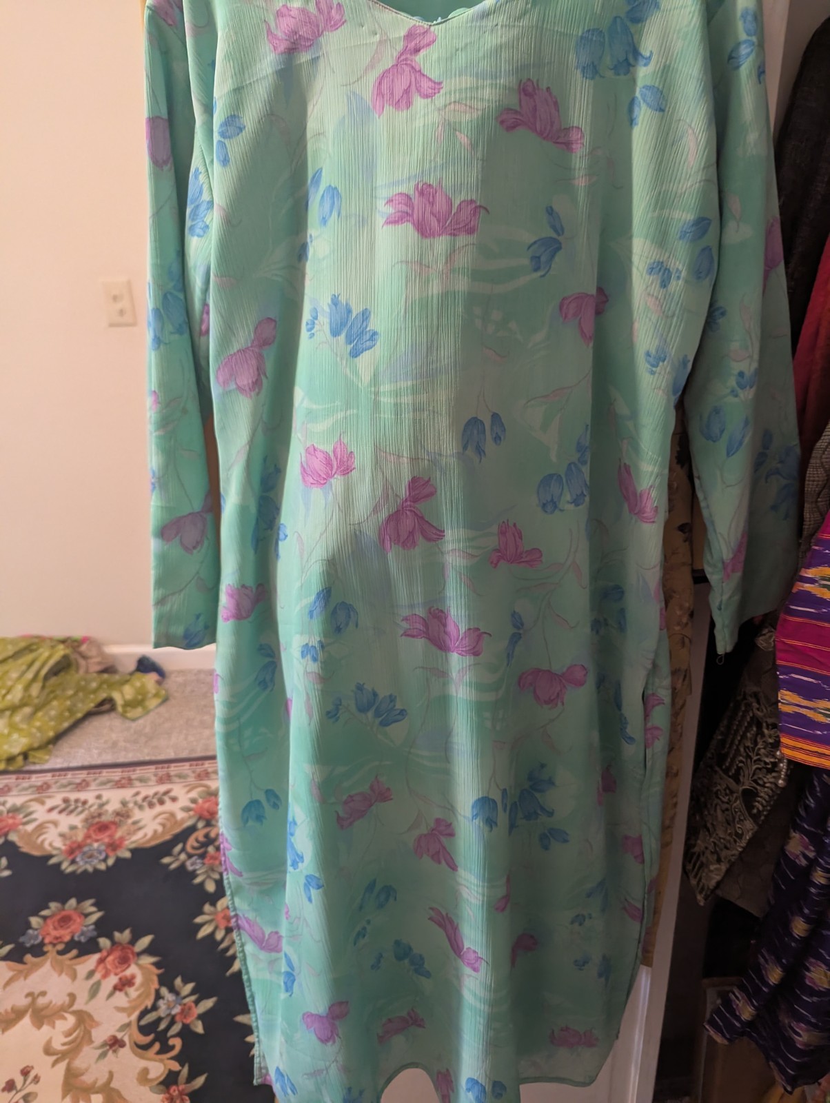 Pakistani 8 Suits Dresses Beautiful Long Kurta Shalwaar Dupatta Sz 44 .