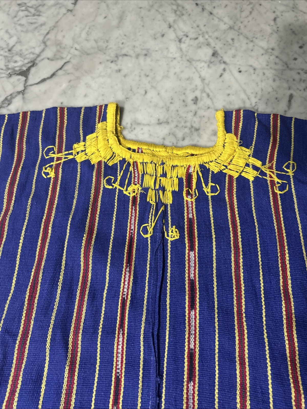 Vtg Huipil Guatemalan Handwoven Square neck Embroidory