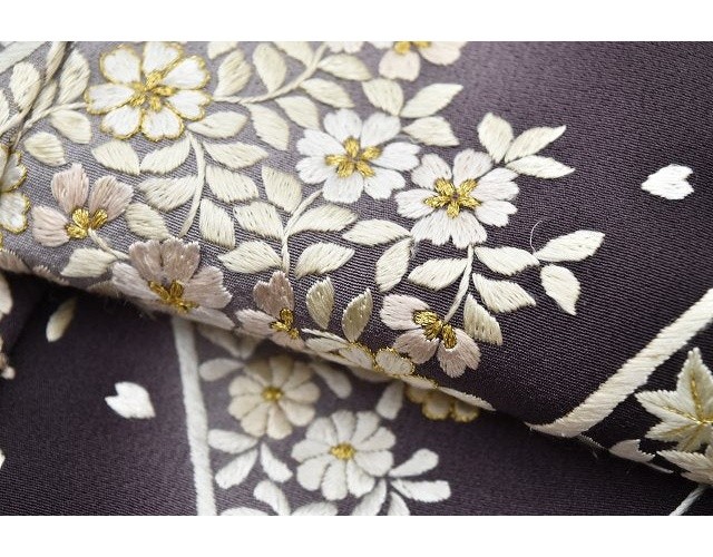 Vintage Japanese Kimono | Houmongi | Purple Silk | rr0877a57
