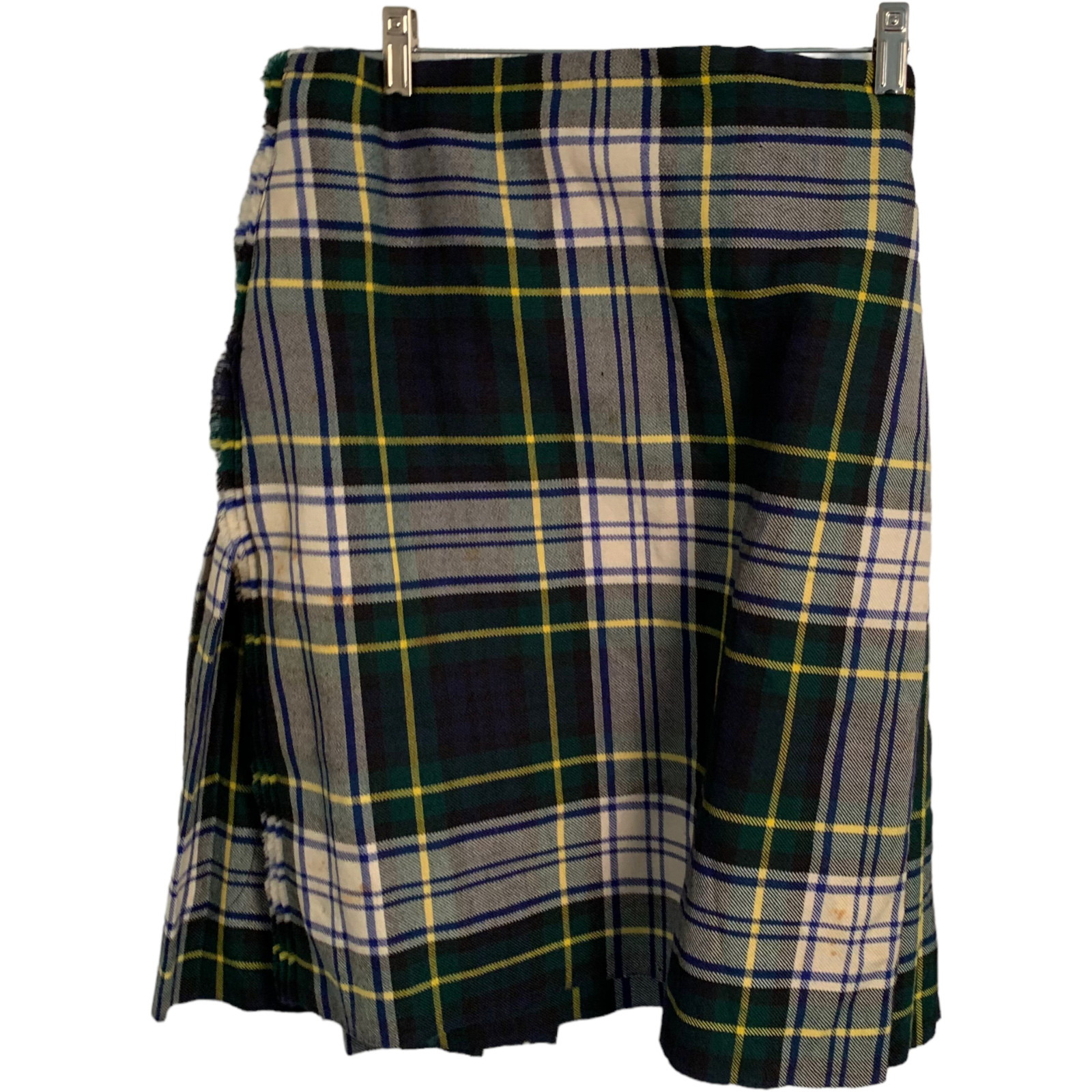 Dunedin Tartan Plaid Pleated Wool Kilt Skirt Medium 28-30 Waist Flaws