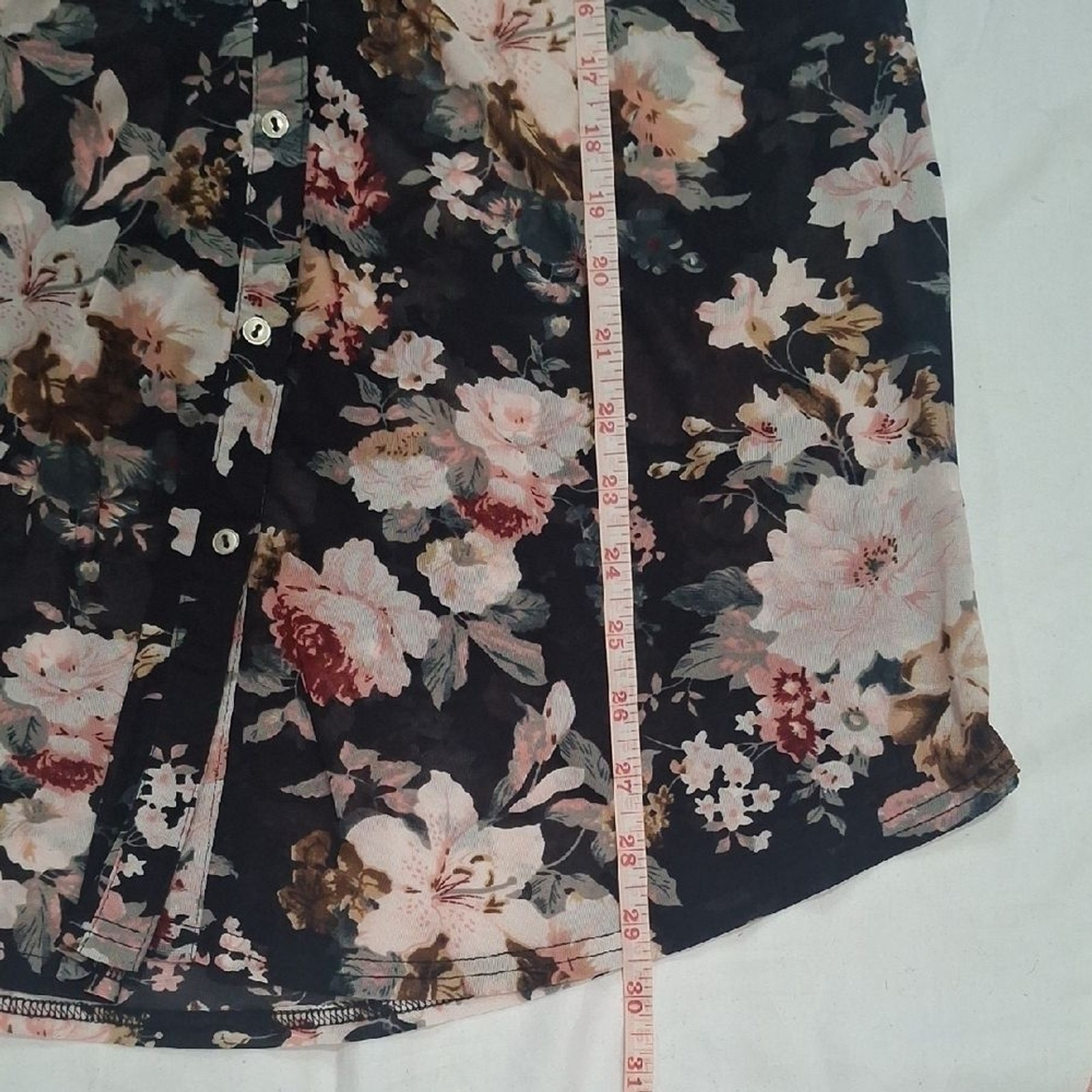 Siren Lily Wome’s Pink and Orange Sleeveless Blouse Notched Collar Size XL