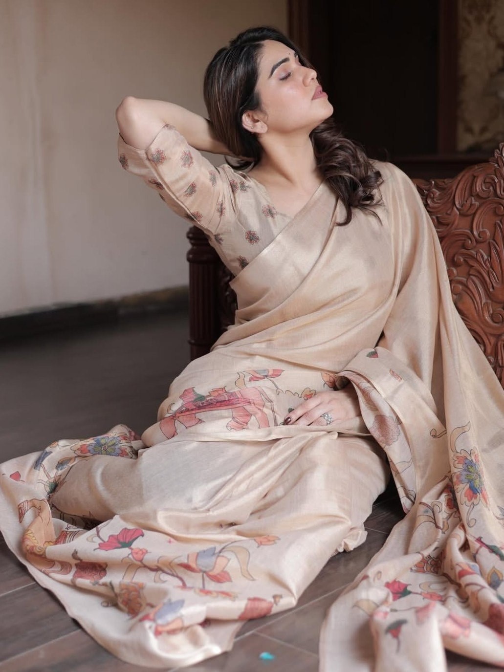 Designer Handloom Linen Tissue Silk Saree 6.30 M with Matching Blouse Soft sari