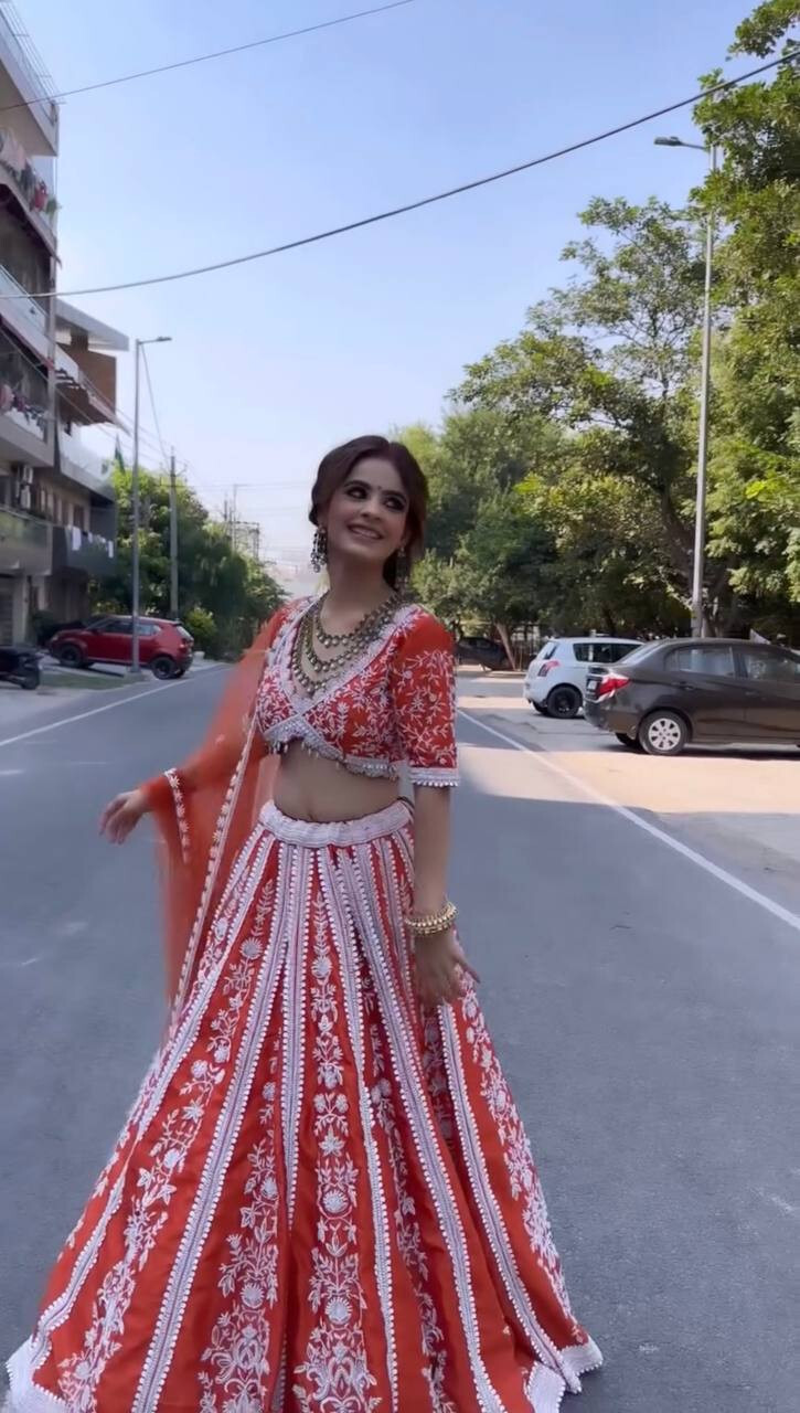 New Attractive Mulmul Silk Lehenga Choli With Net Dupatta For Wedding