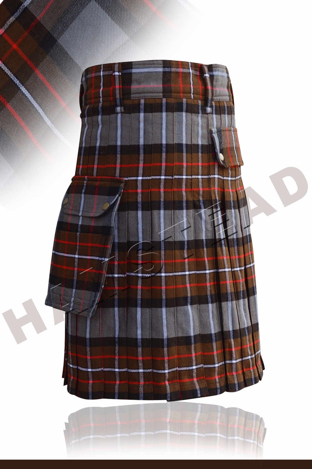 Weathered Ferguson Tartan Highland Utility Pocket Active Men Prime new Kilts