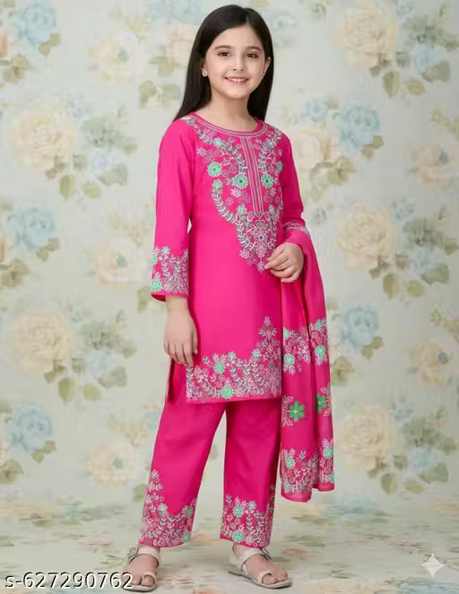 PRINTED DAILY WEAR PRINTED KURTI AND PANT SET WITH DUPATTA PACK OF ONE