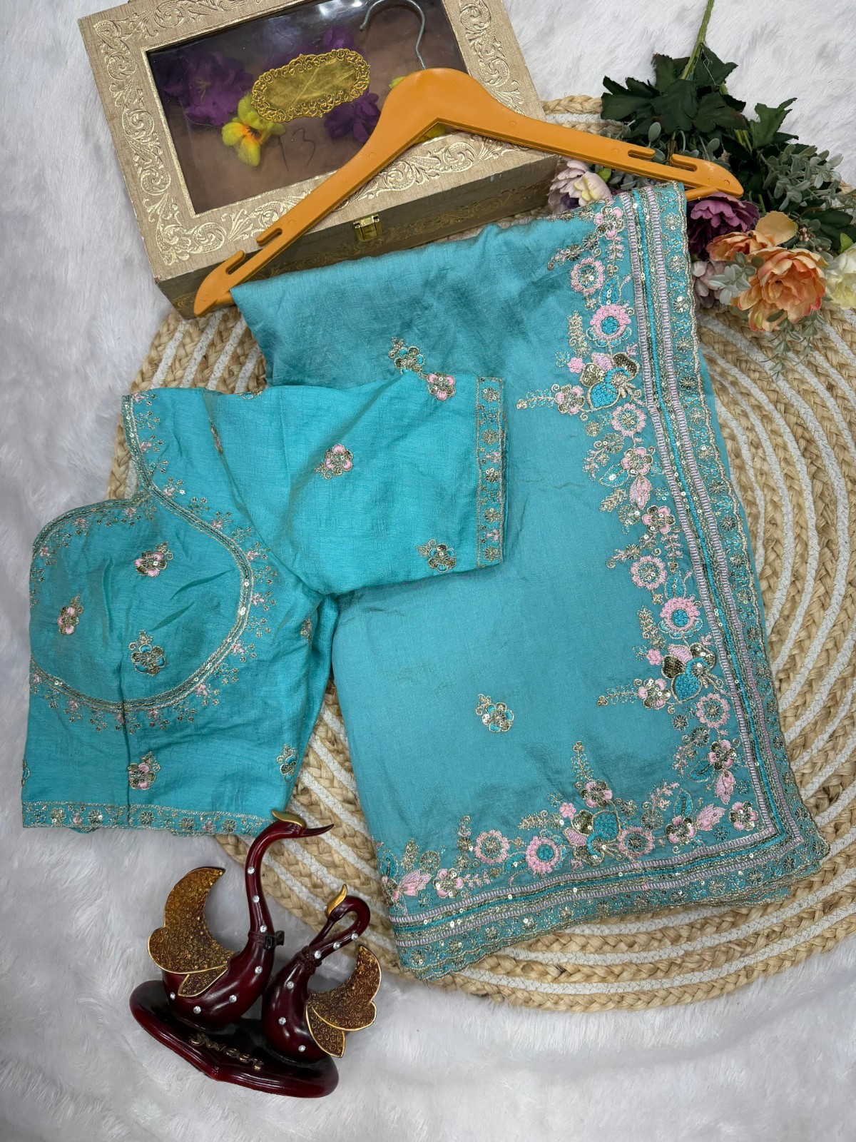 Bridal Silk Sari Blouse Designer Pakistani Ethnic Bollywood Indian Wedding Saree