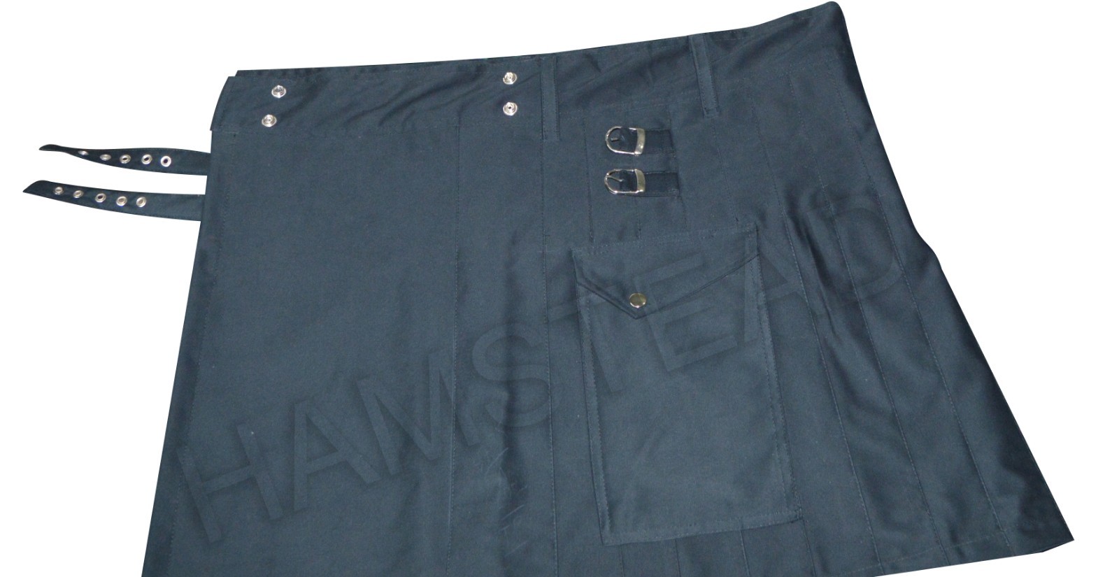 Ladies Plain Black Drilled Cotton Fashion Utility Triangular Pocket new Kilts