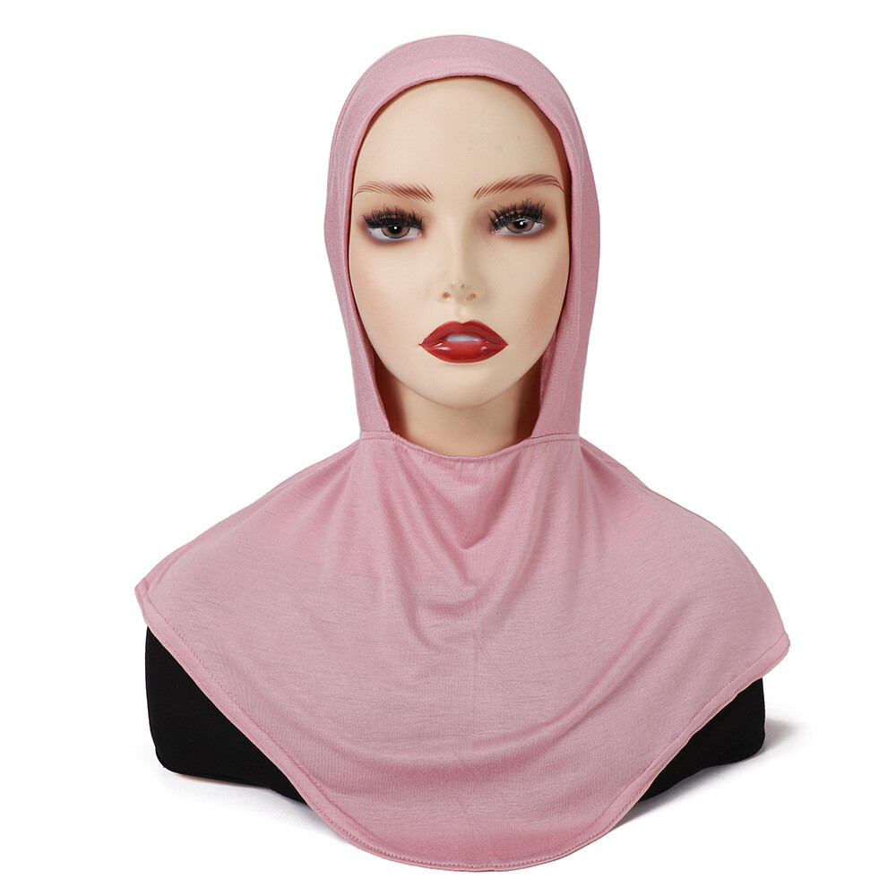 Women Wear Directly Instant Hijab Arab Plain Color Turban Islamic Head Scarf