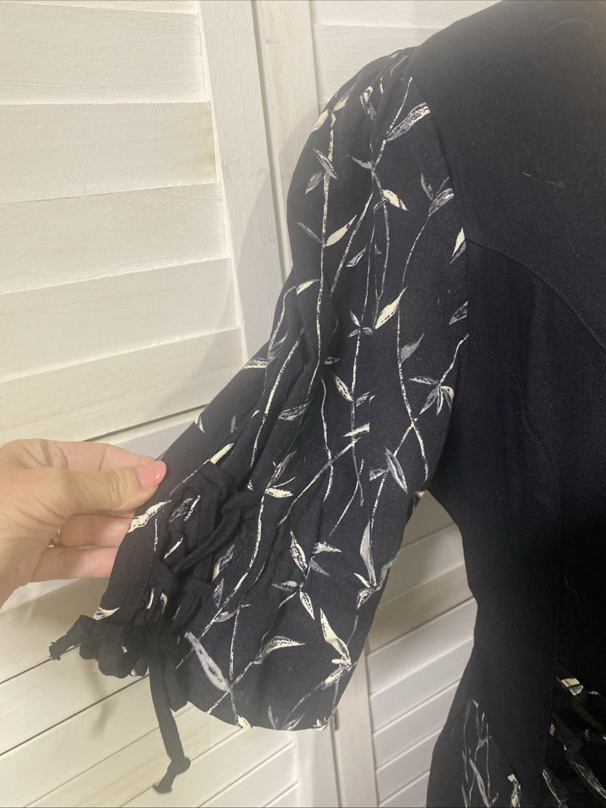 VTG Black Viscose Floral German Bavarian Long Dirndl Dress Oktoberfest Large
