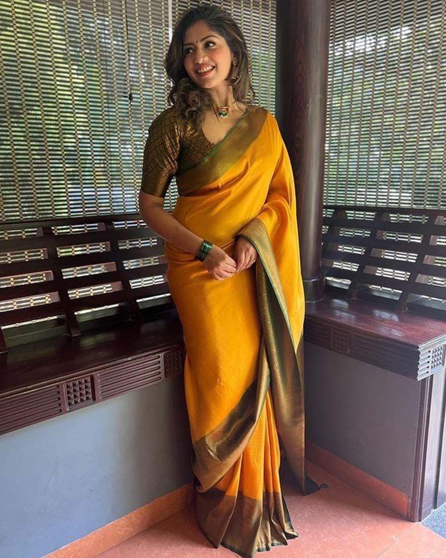 Designer Sari Soft Lichi Silk Jari Bridal Saree Blouse South Indian Party Wear