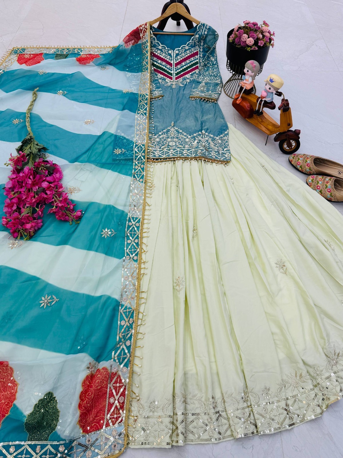 New Party Wear Heavy Silk Top Lehenga With Dupatta For Women & Girls