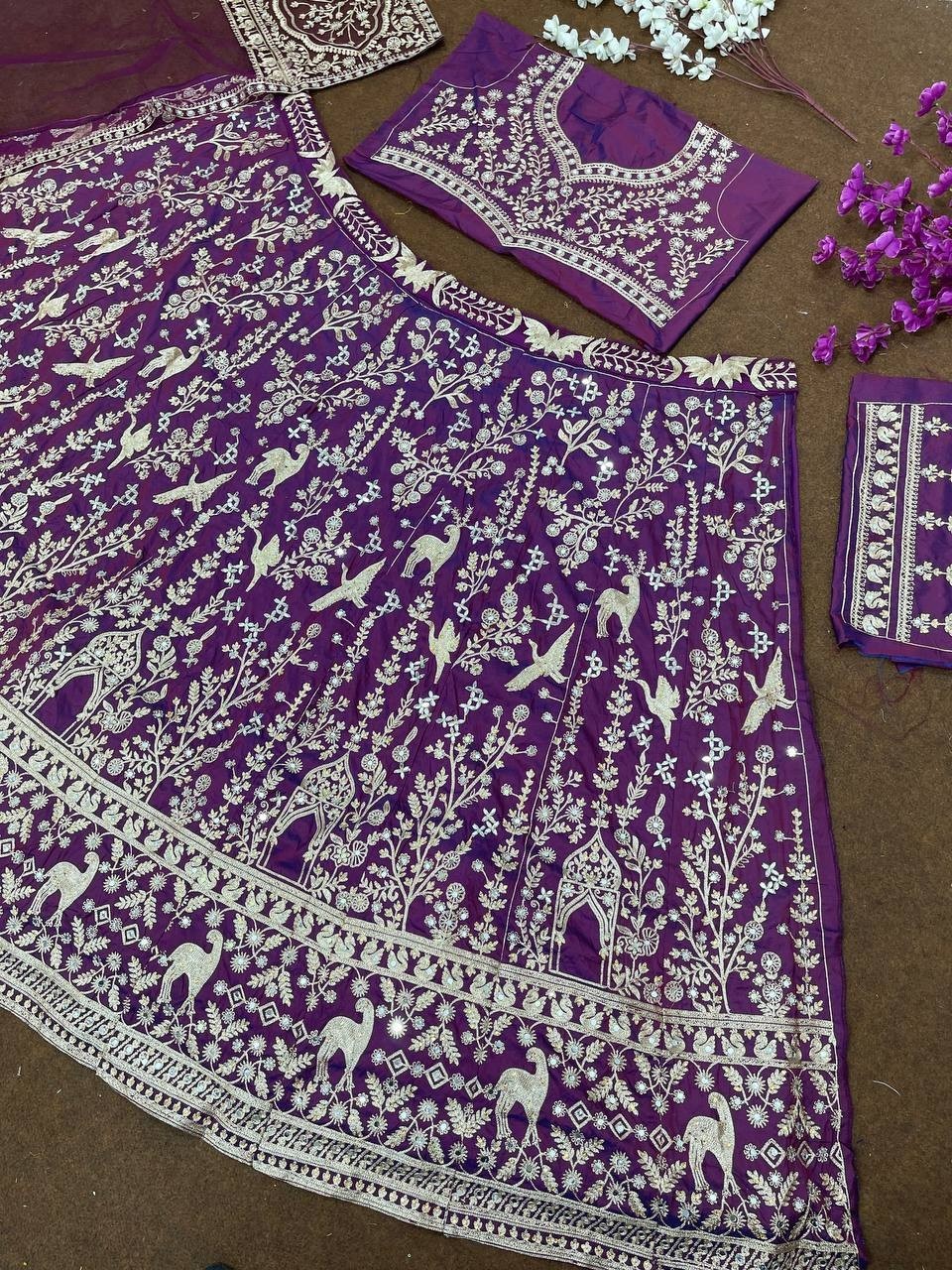 Exclusive Look Sot Net Purple Lehenga Choli With Dupatta For Wedding Wear
