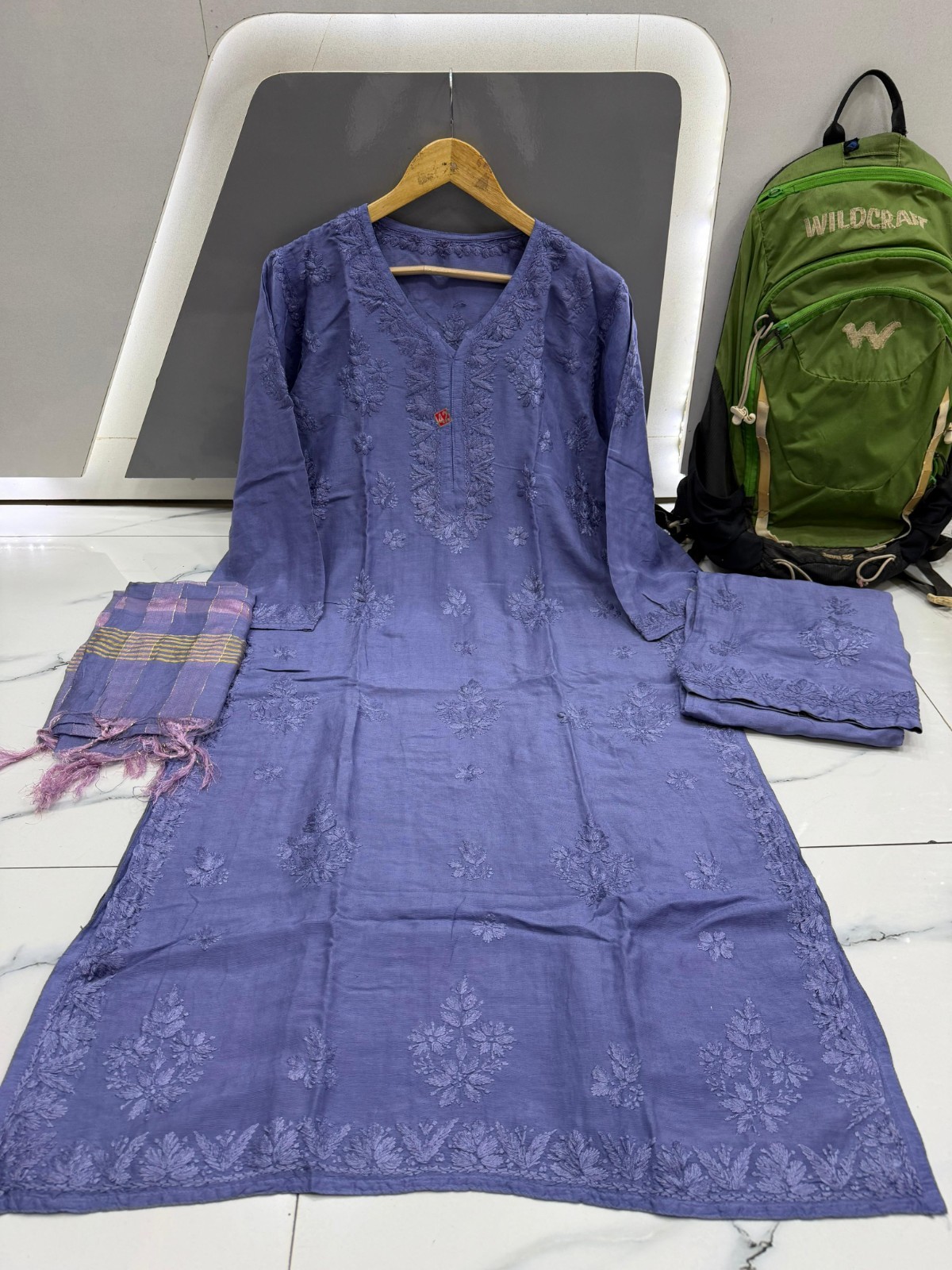 Elegant 3 Piece Plazo Set for Women | Linen Cotton Kurti wit – Handmade in India