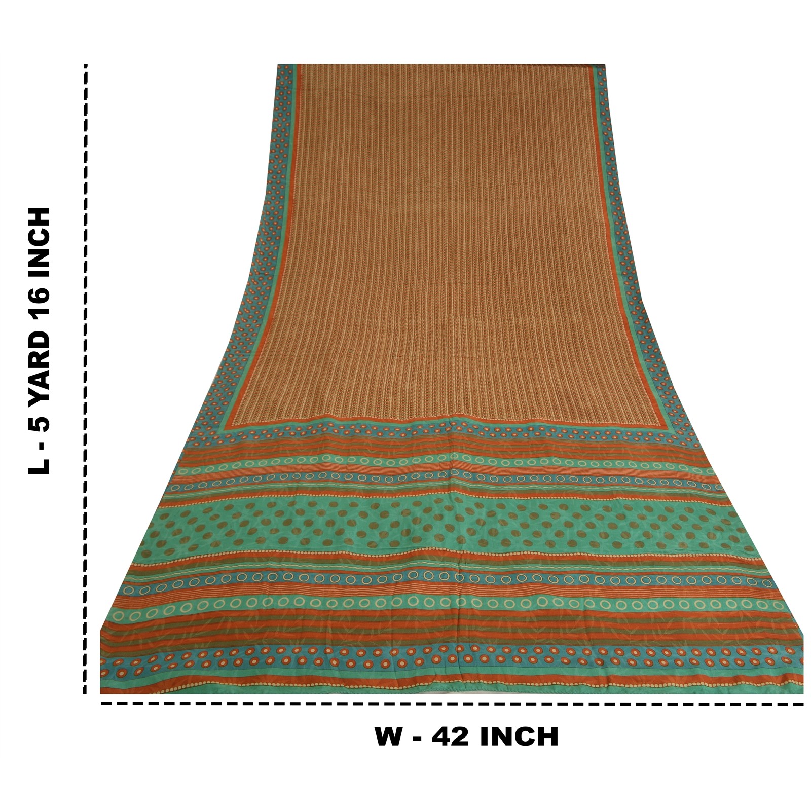 Sanskriti Vintage Sarees Multicolor Pure Crepe Silk Printed Sari Craft Fabric