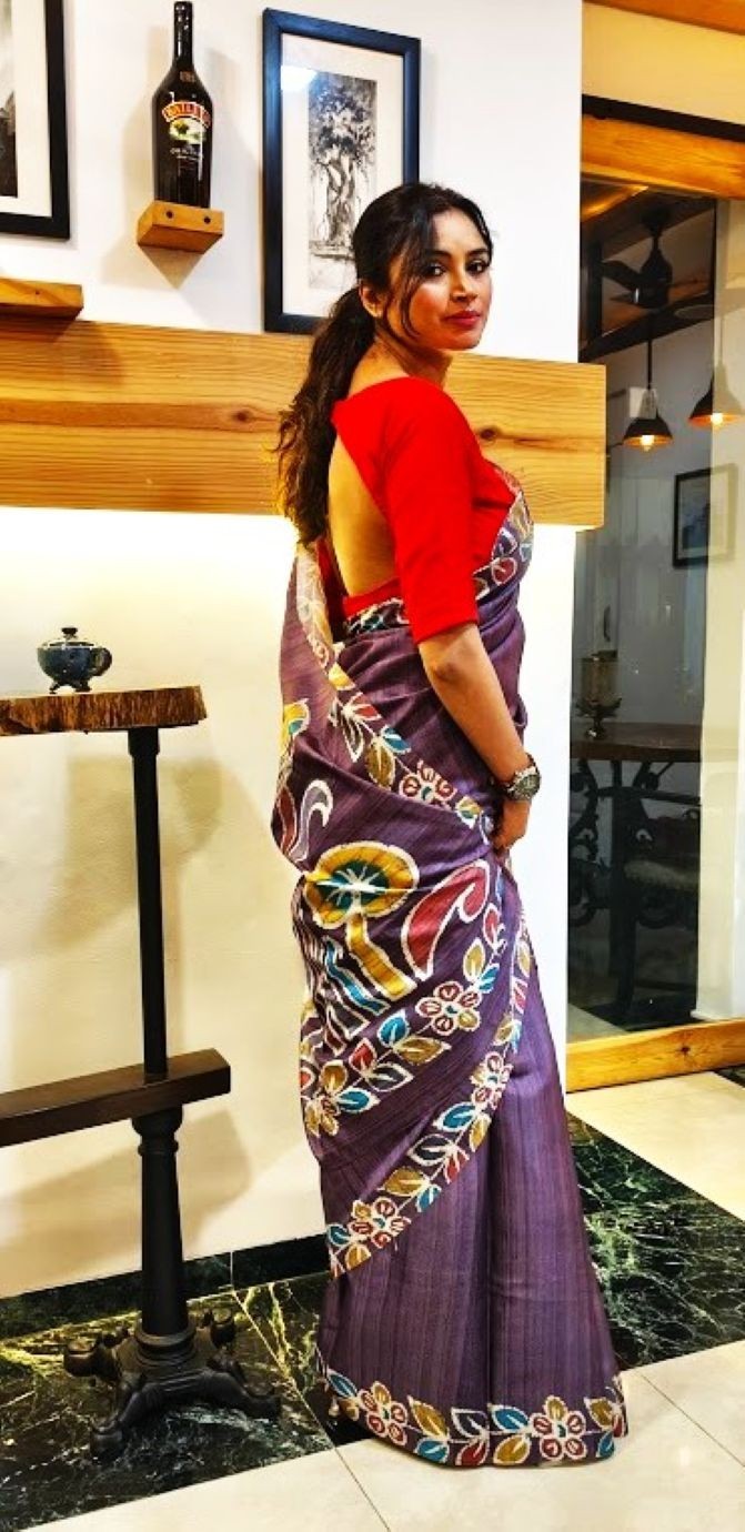 Vibrant Eyecatchy Ethnic Saree Batik Printed Soft Uppada Silk Party Wear Sari