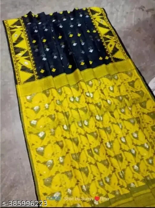 Women Soft Dhakai Jamdani saree Without Blouse