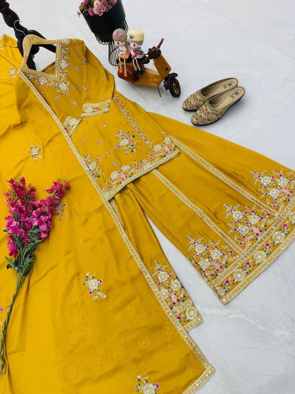 New Designer Party Top Sharara & Dupatta Set